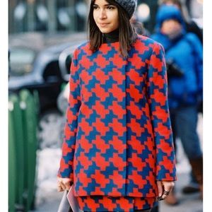 Diane von Furstenberg orange blue two way zip jacket-size 6